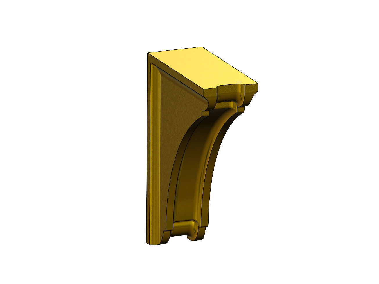 Filleted carved middle bracket corbel 285x205x90mm 3D print model_11