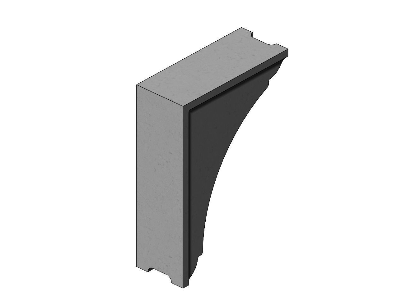 Filleted carved middle bracket corbel 285x205x90mm 3D print model_8