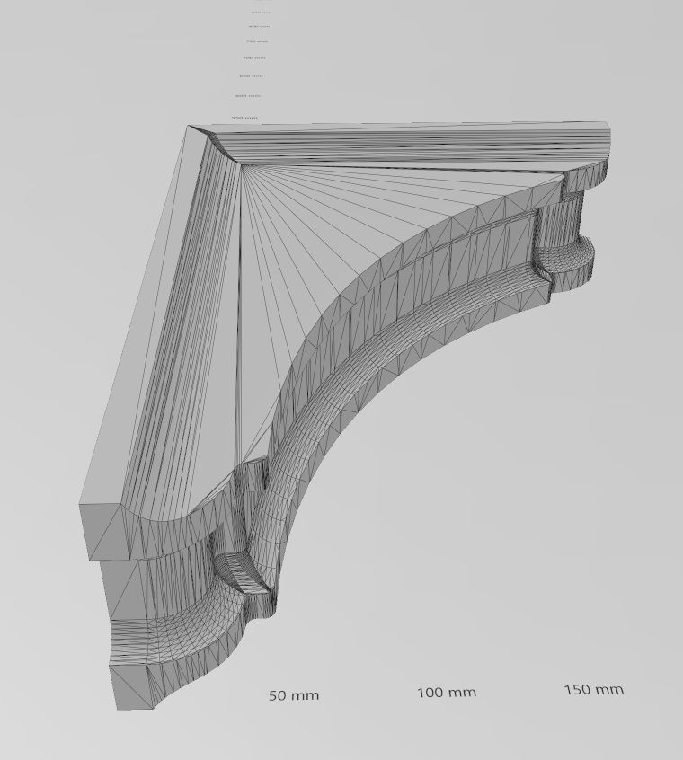 Filleted carved middle bracket corbel 285x205x90mm 3D print model_12