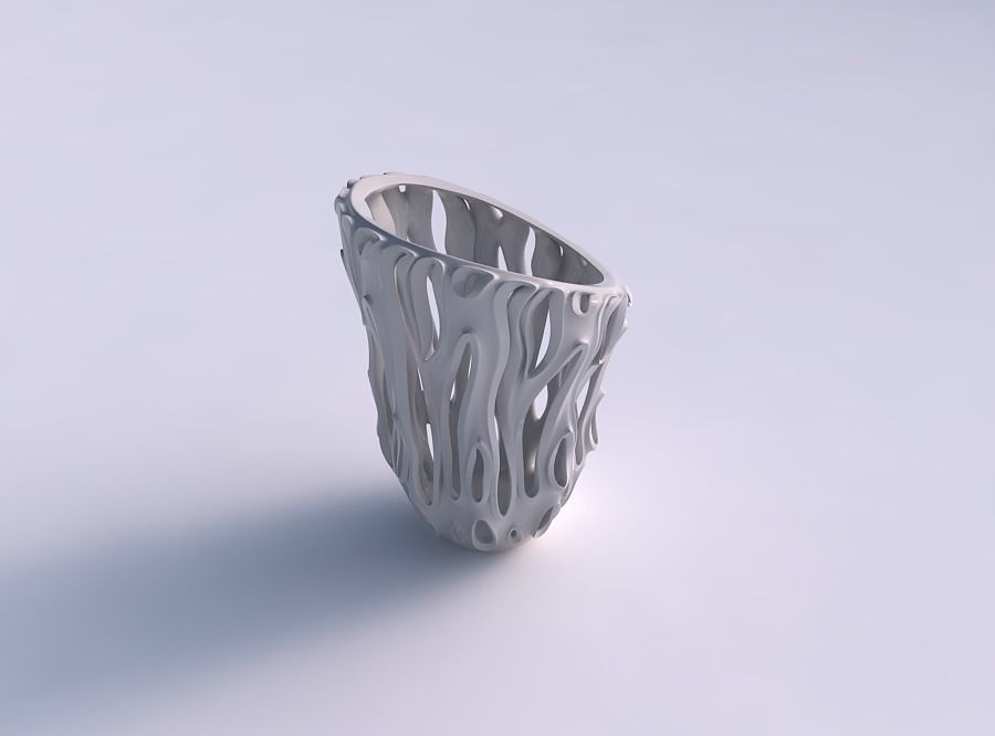 Vase widening with smooth extuded cuts squeezed with streched... 3D print model_0