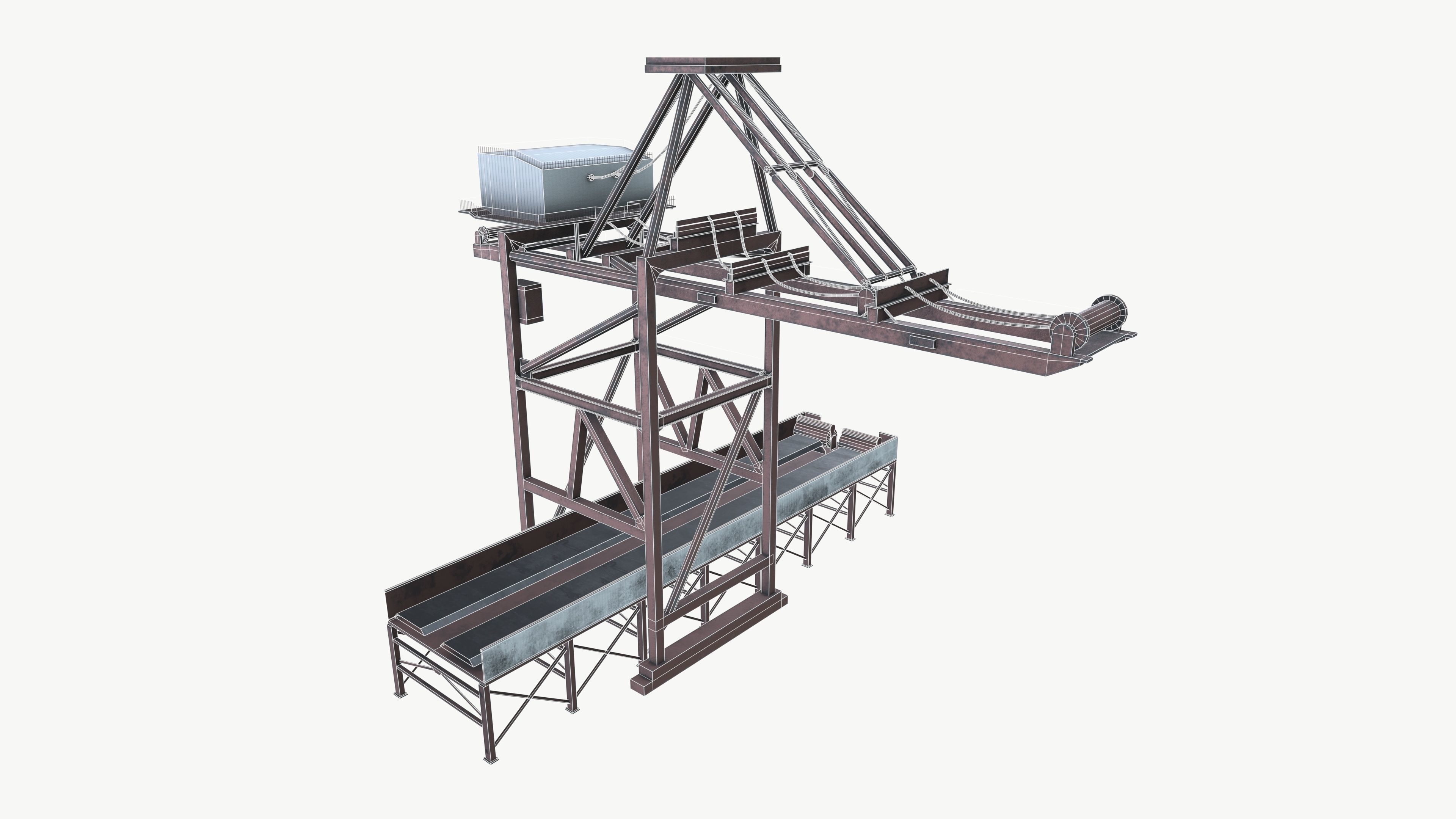 Ore Crane Low-poly 3D model_8