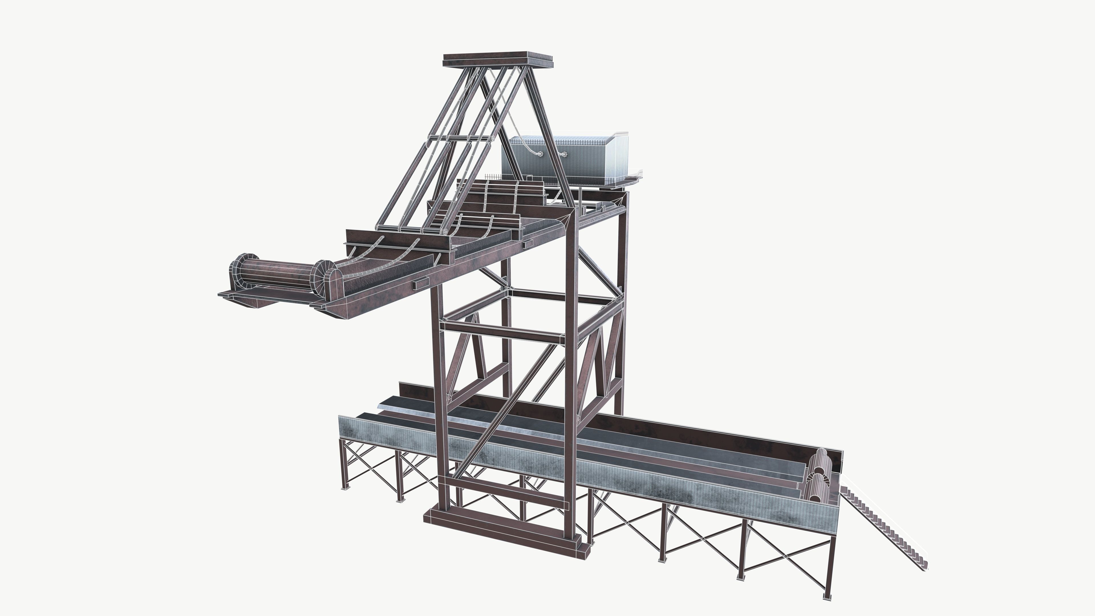 Ore Crane Low-poly 3D model_7