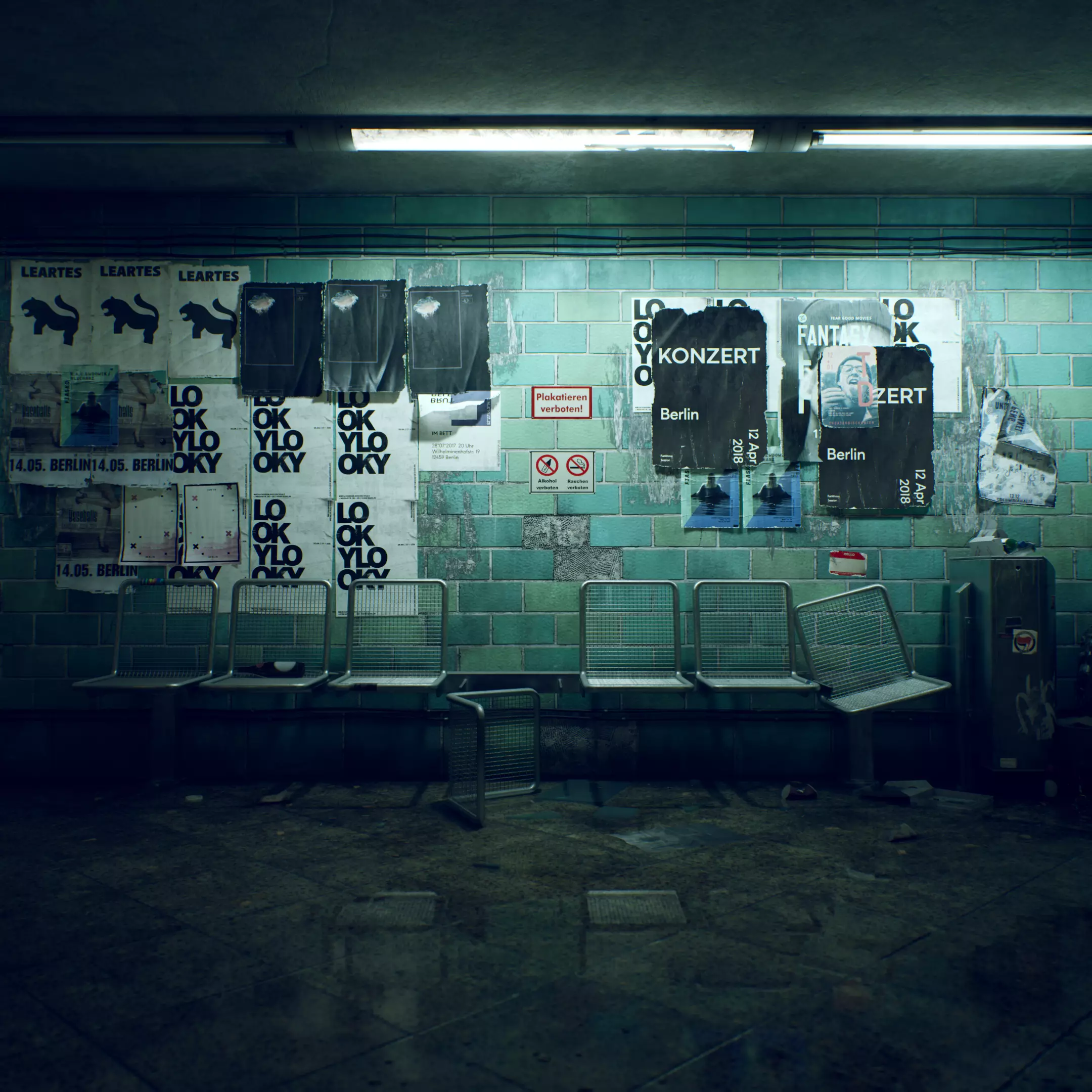 Abandoned Subway Station in Berlin Environment Low-poly 3D model_0
