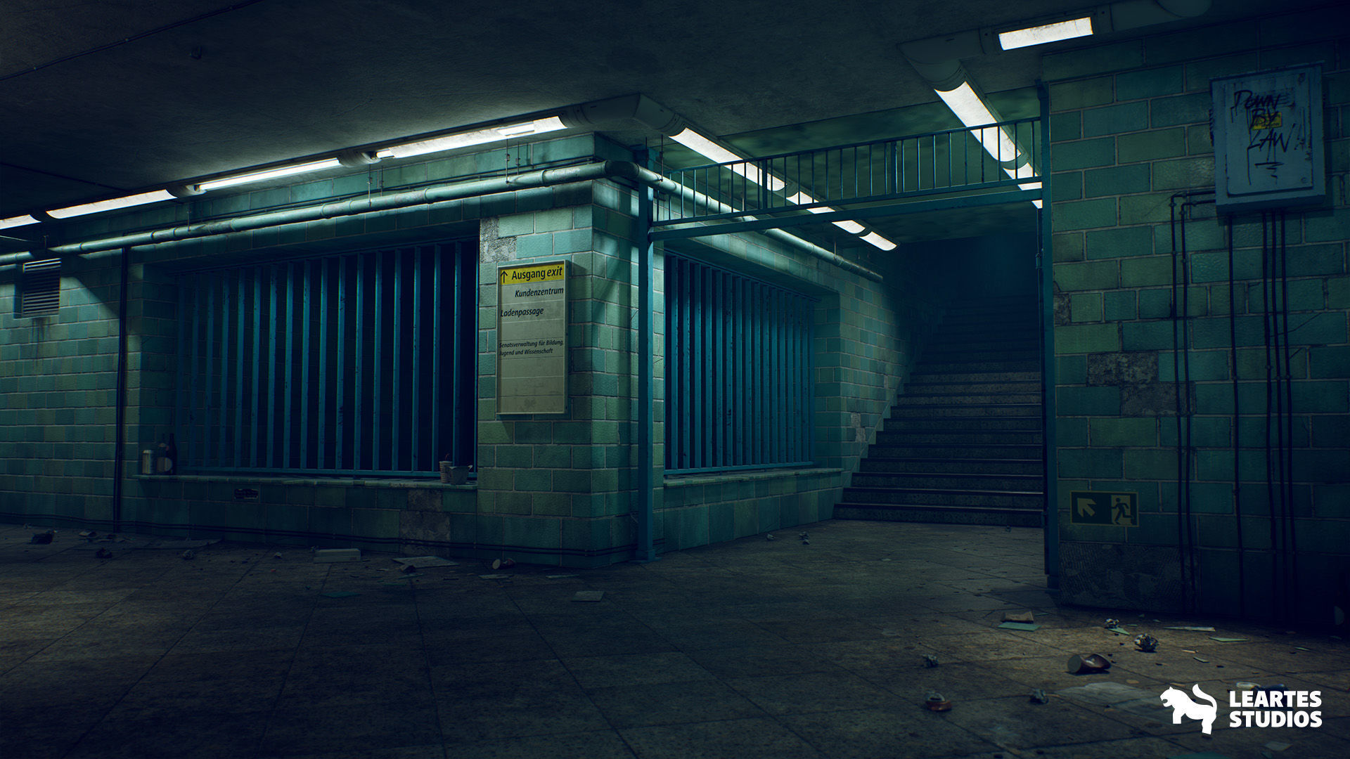 Abandoned Subway Station in Berlin Environment Low-poly 3D model_8