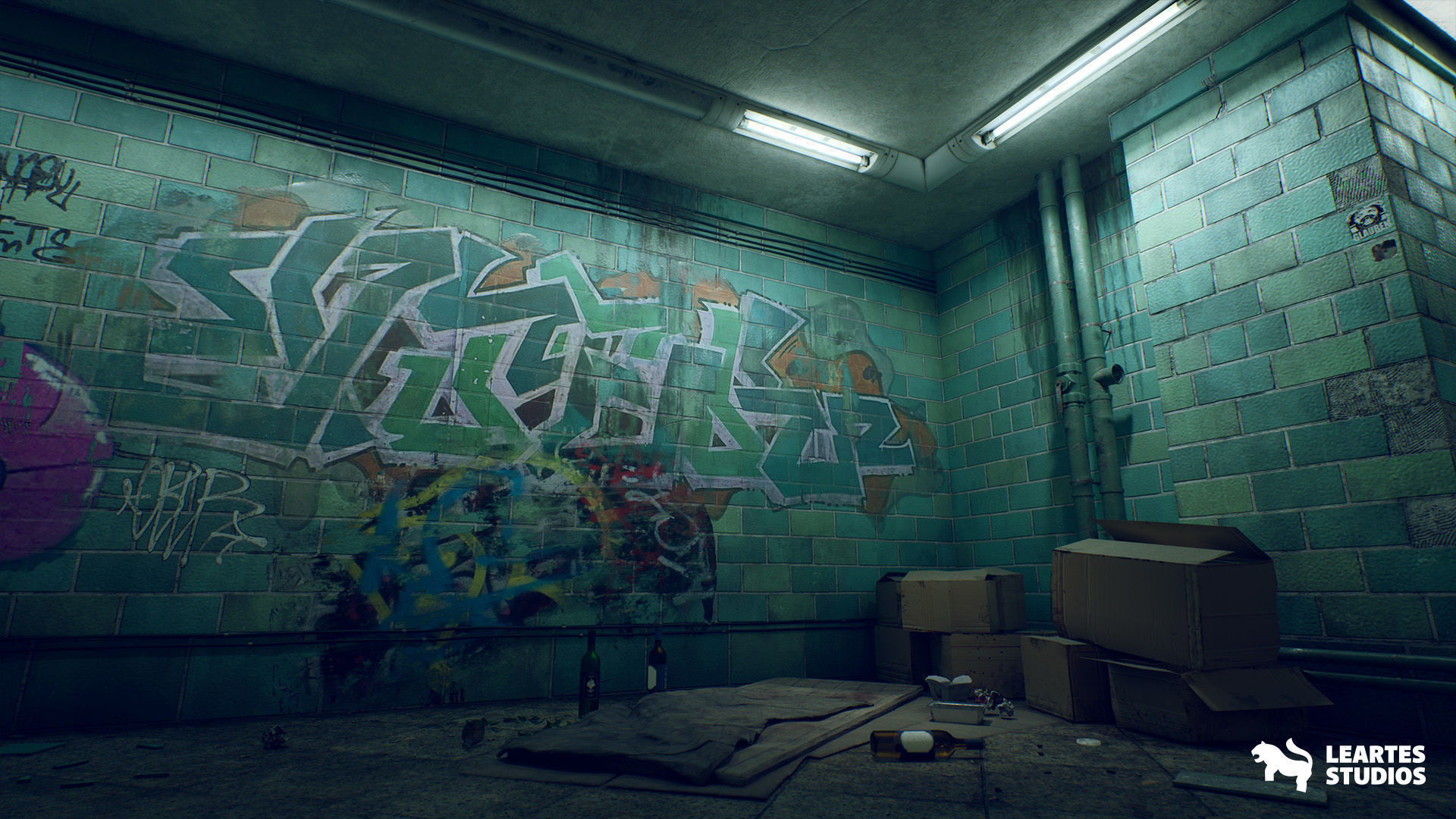 Abandoned Subway Station in Berlin Environment Low-poly 3D model_9