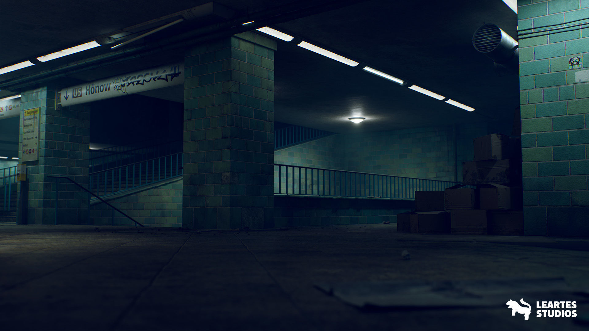 Abandoned Subway Station in Berlin Environment Low-poly 3D model_17
