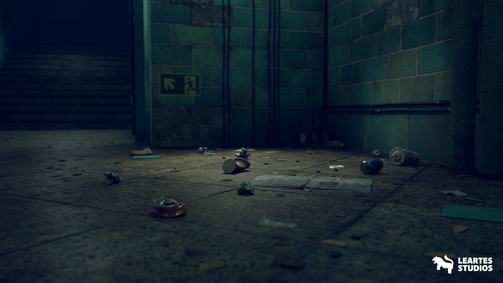 Abandoned Subway Station in Berlin Environment Low-poly 3D model_14