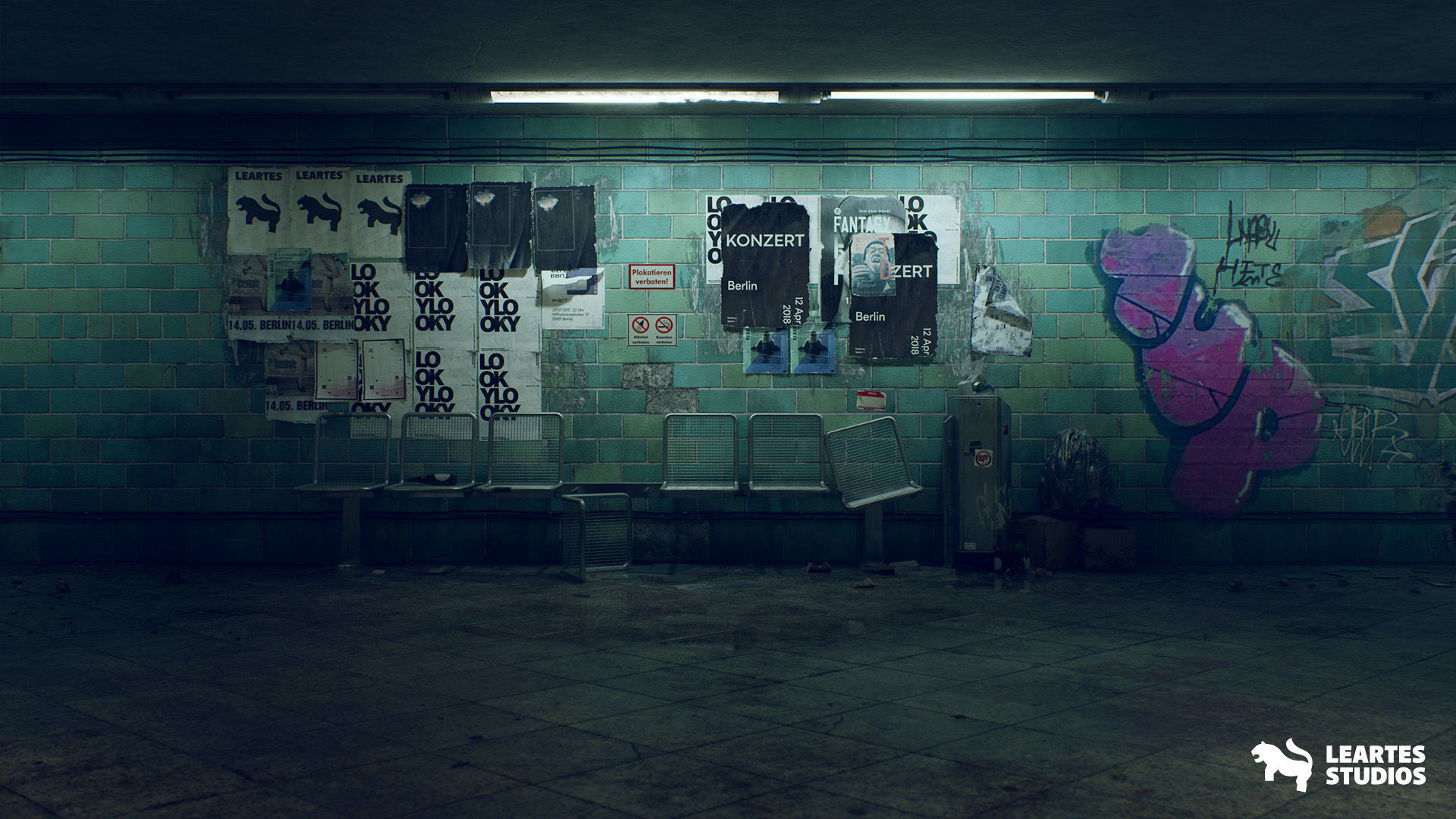 Abandoned Subway Station in Berlin Environment Low-poly 3D model_4