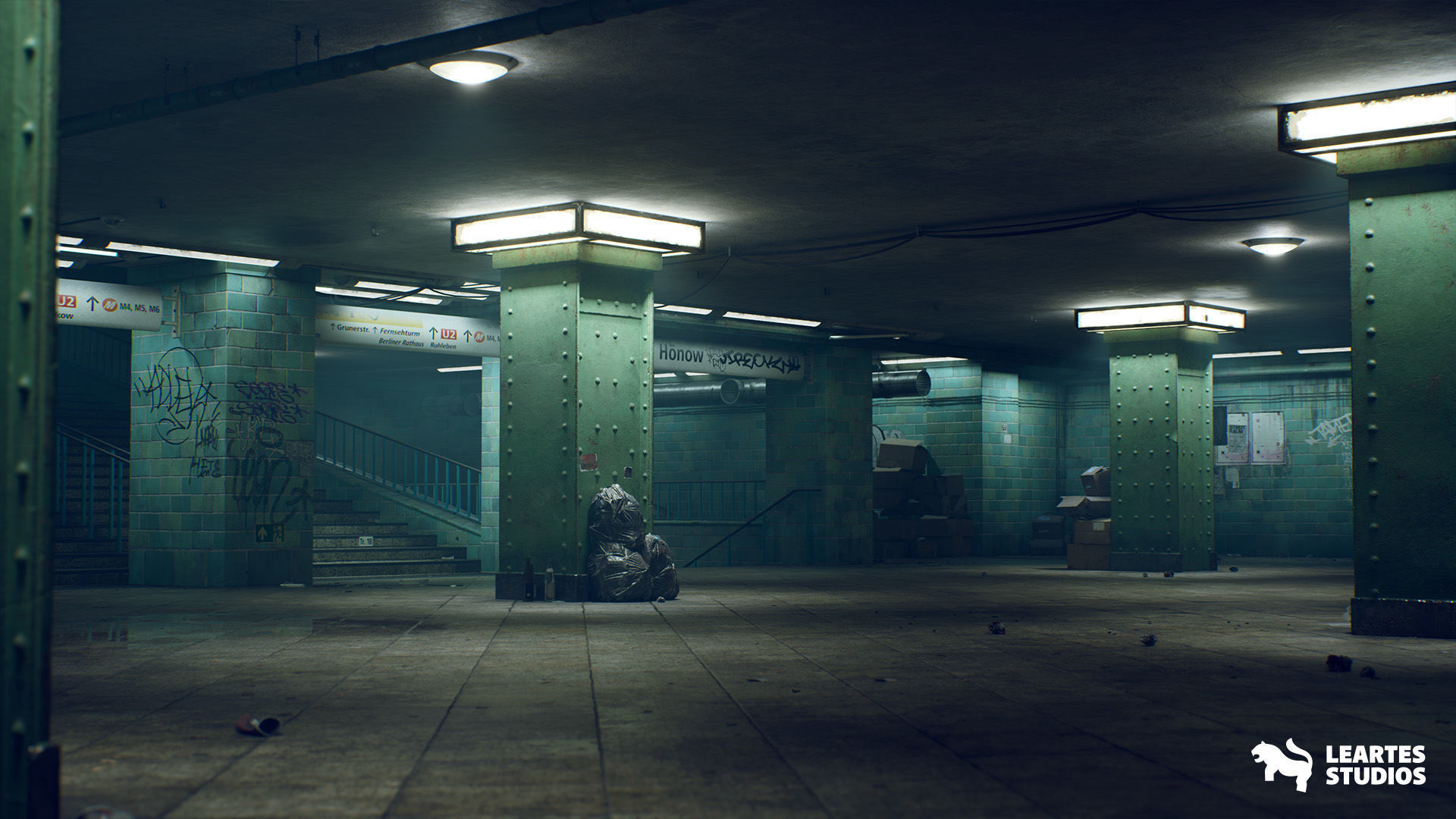 Abandoned Subway Station in Berlin Environment Low-poly 3D model_16