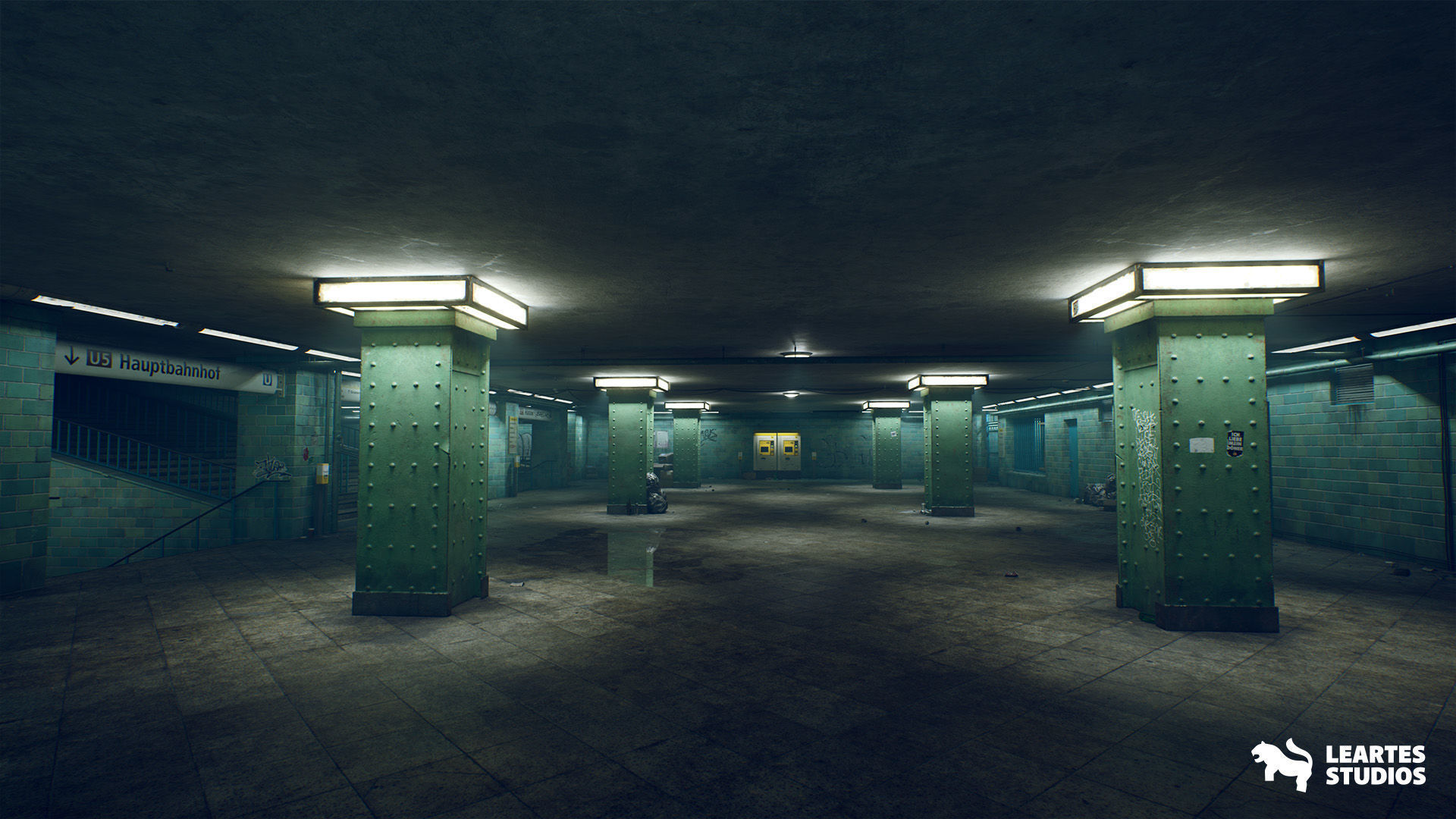 Abandoned Subway Station in Berlin Environment Low-poly 3D model_2