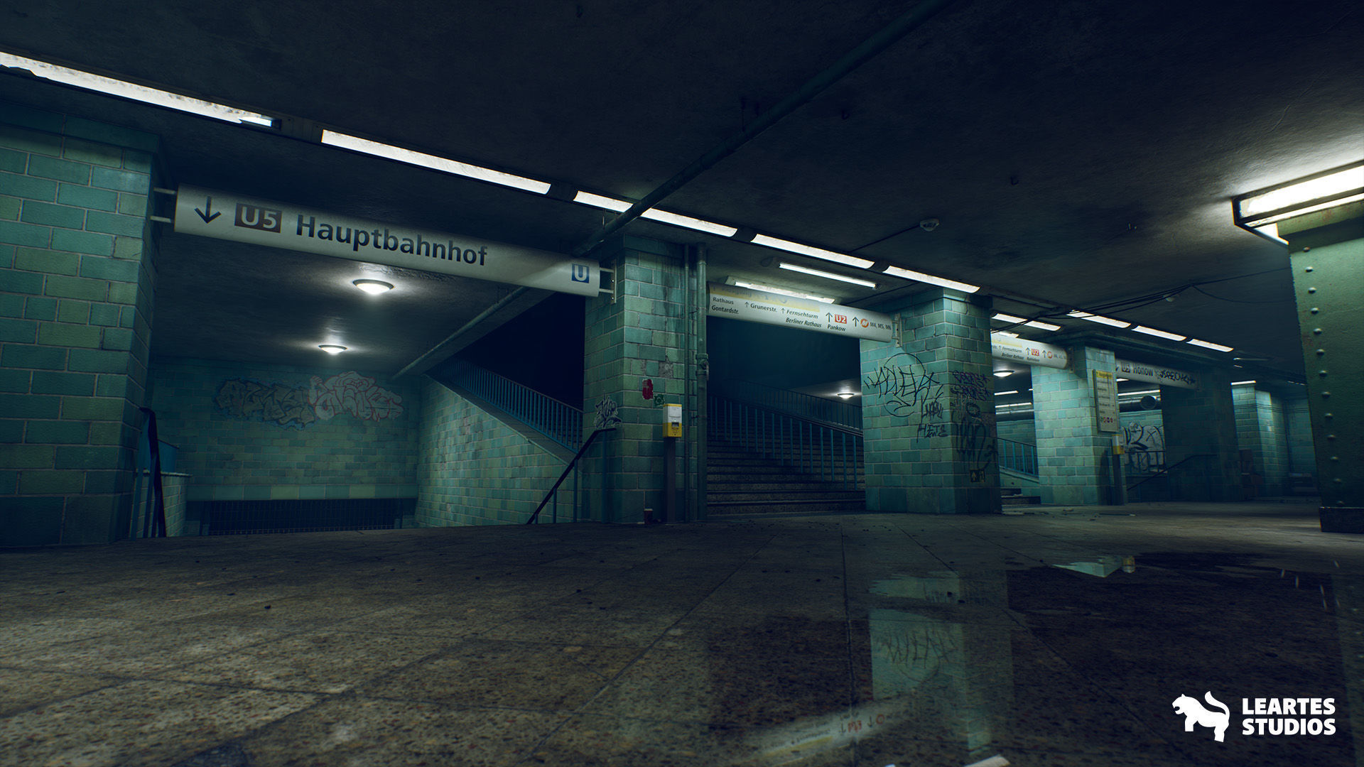 Abandoned Subway Station in Berlin Environment Low-poly 3D model_7