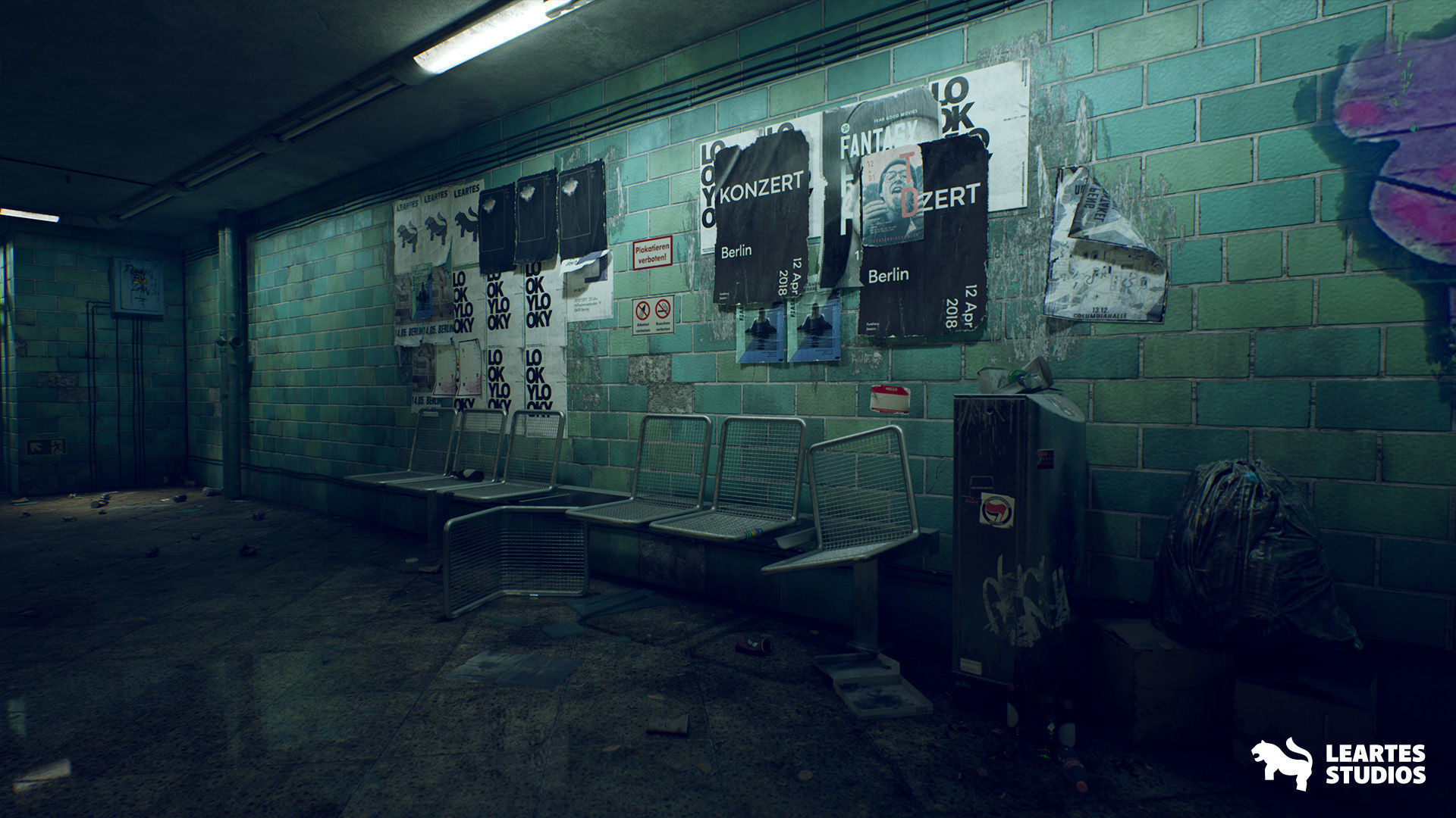 Abandoned Subway Station in Berlin Environment Low-poly 3D model_13