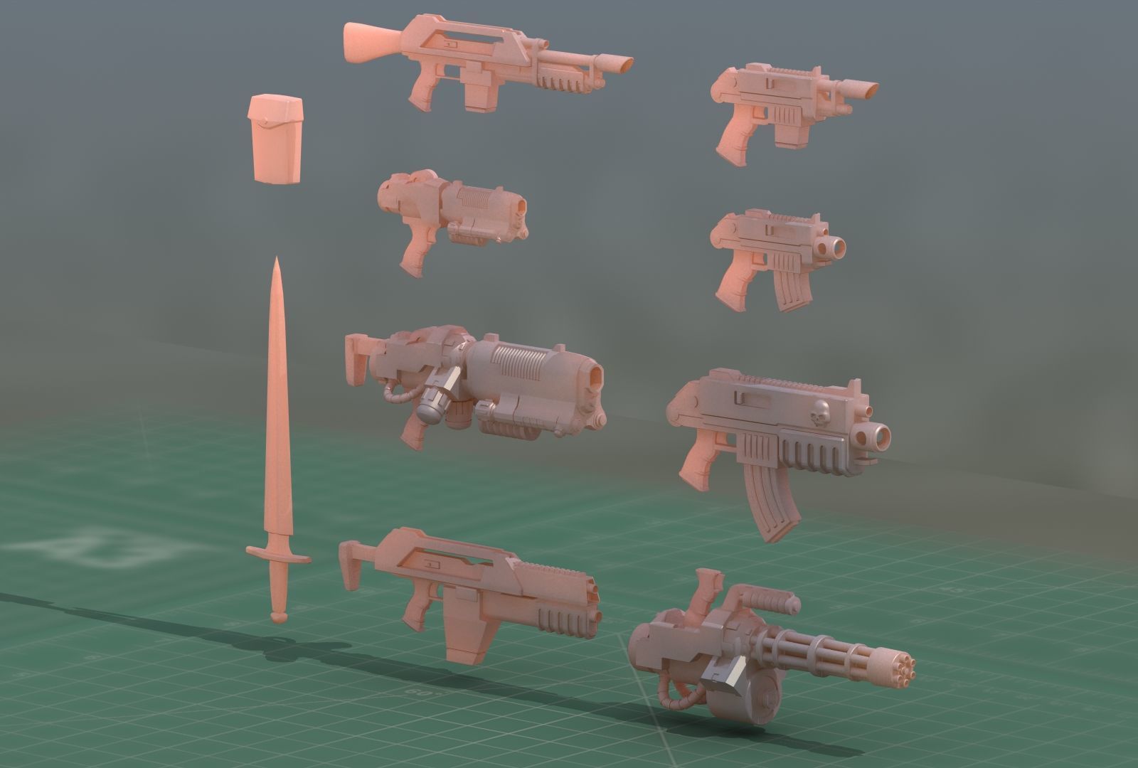 Grimdark Space Weapons Collection 3D print model_2