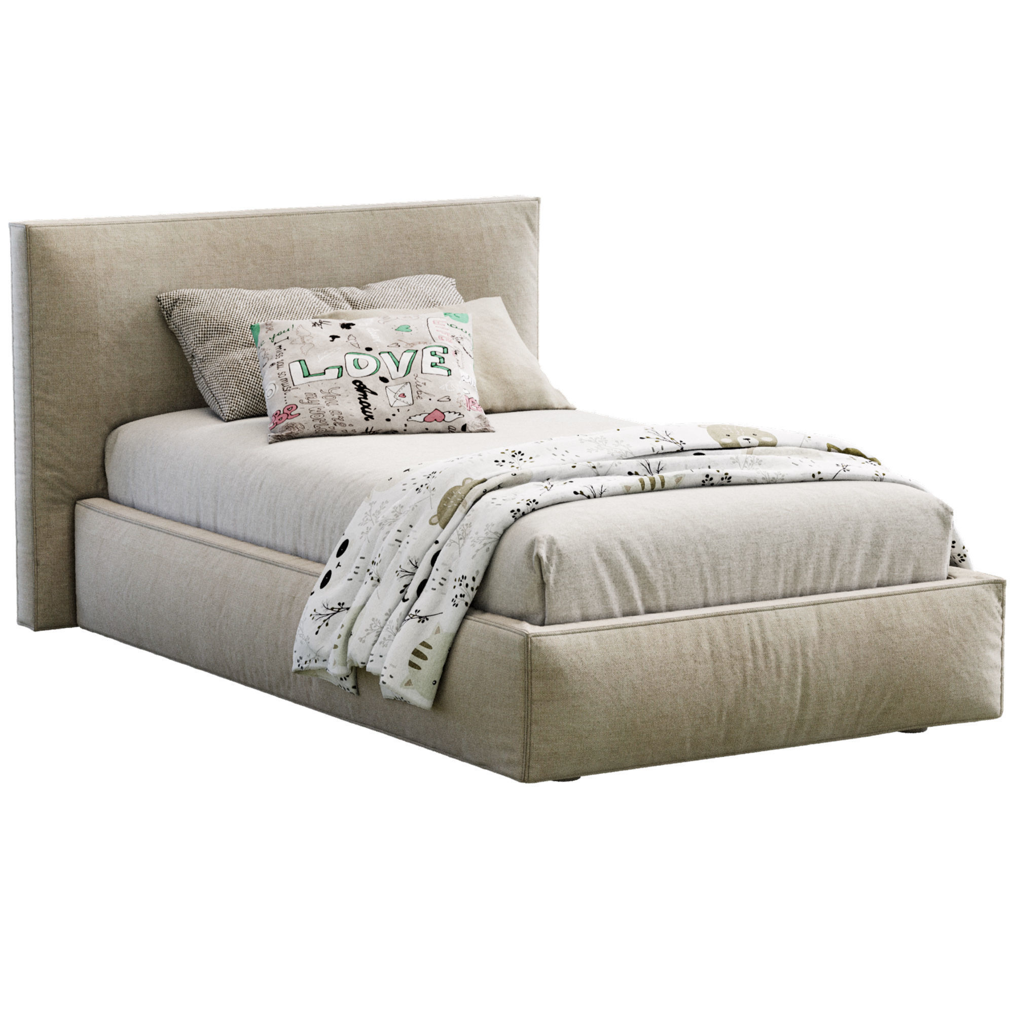 Flexteam Miller Single Bed 3D model_3