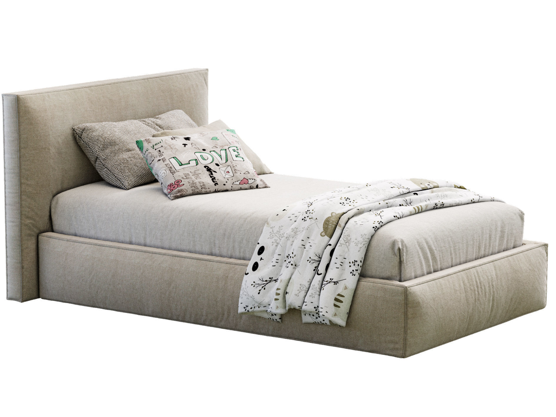 Flexteam Miller Single Bed 3D model_2