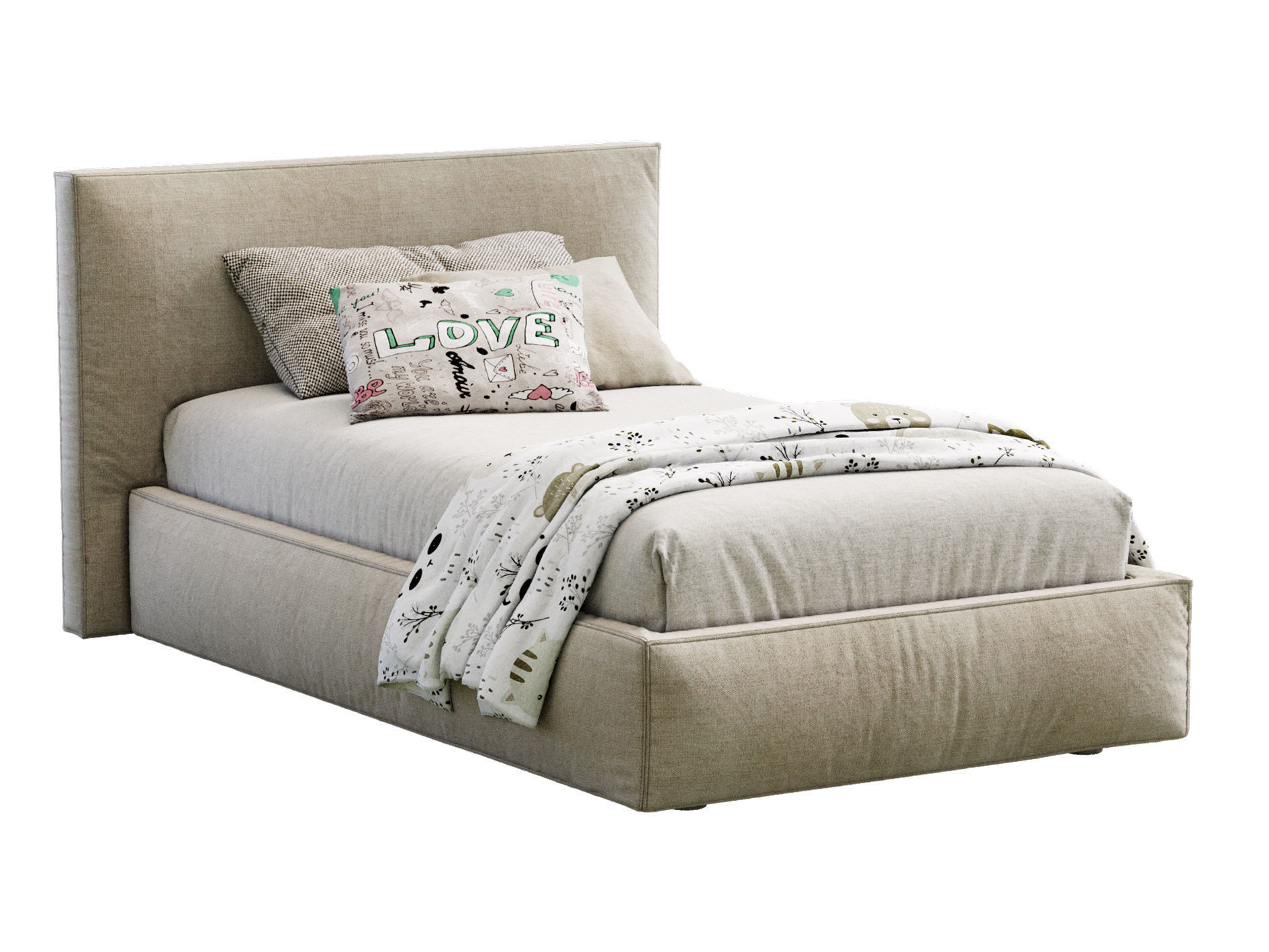 Flexteam Miller Single Bed 3D model_7