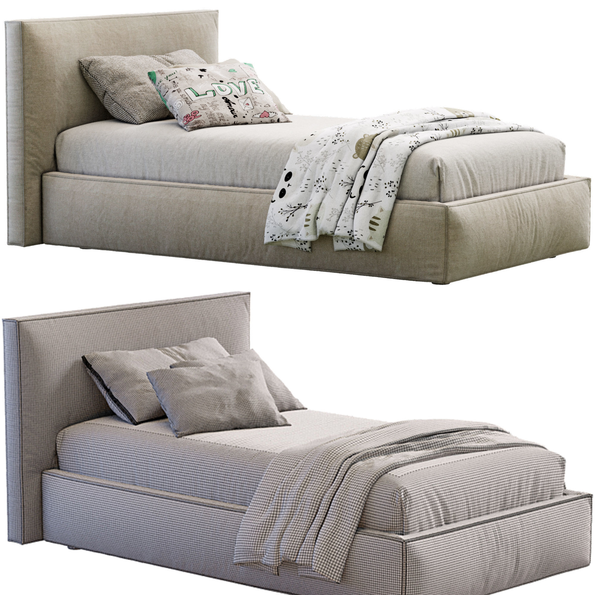 Flexteam Miller Single Bed 3D model_6