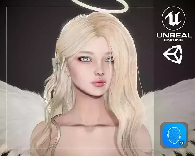 Angel Amelia Low-poly 3D model