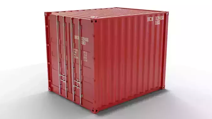 10Ft Cargo Container - Red - Clean