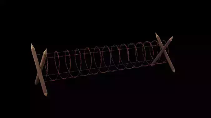 Military Barbed Wire Low-poly 3D model