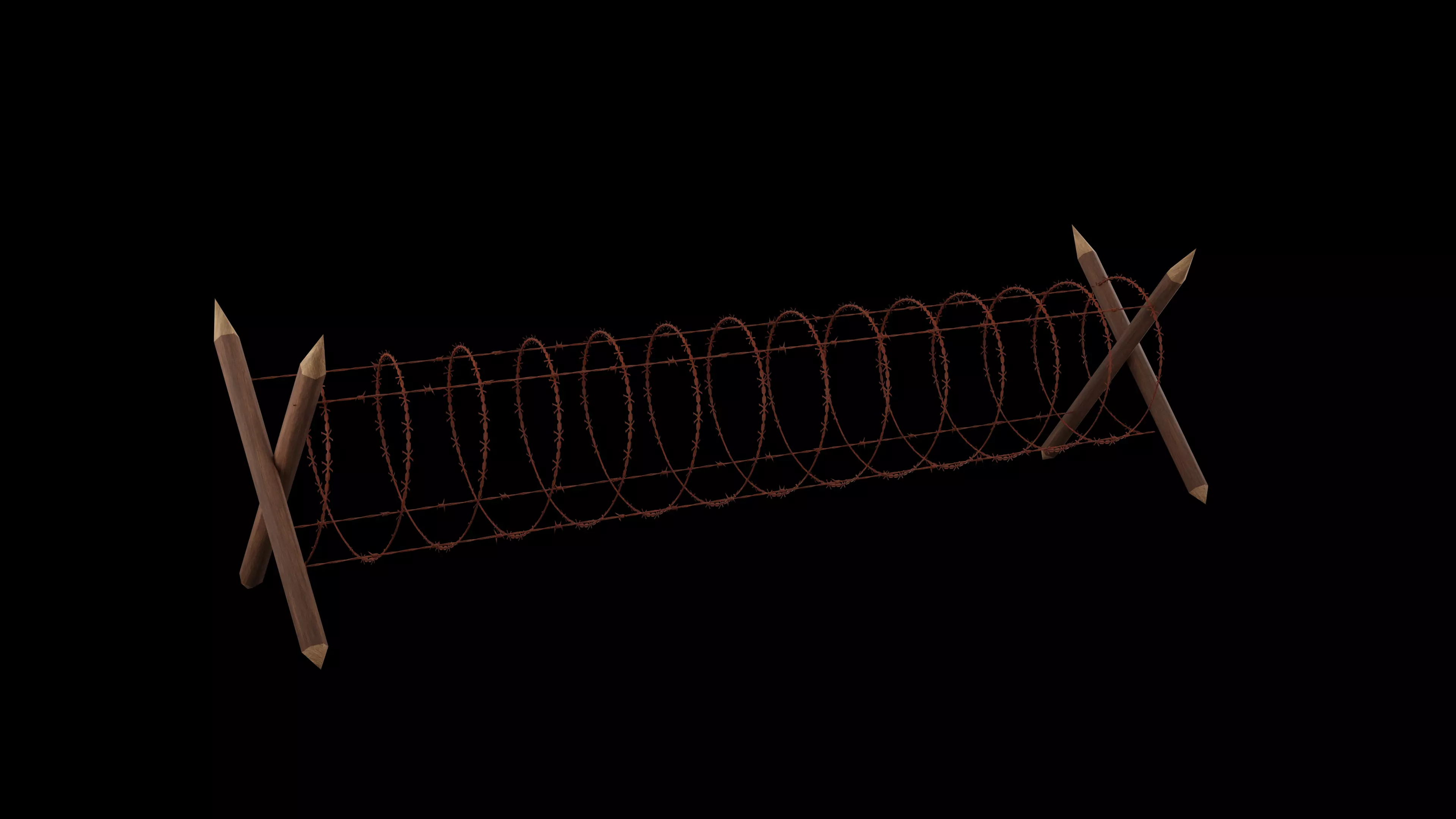 Military Barbed Wire Low-poly 3D model