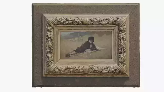 3D Scan Old Painting with classic gold frame 1