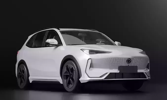 Proton eMas 7 EV 2025 and Interior Low-poly 3D model