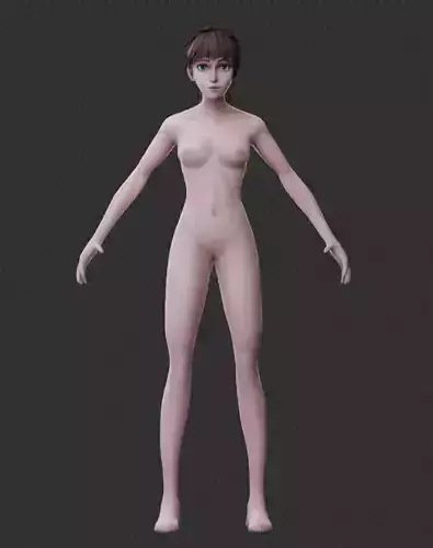 Stylized basemesh female Low-poly 3D model Stylized basemesh female Low-poly 3D model