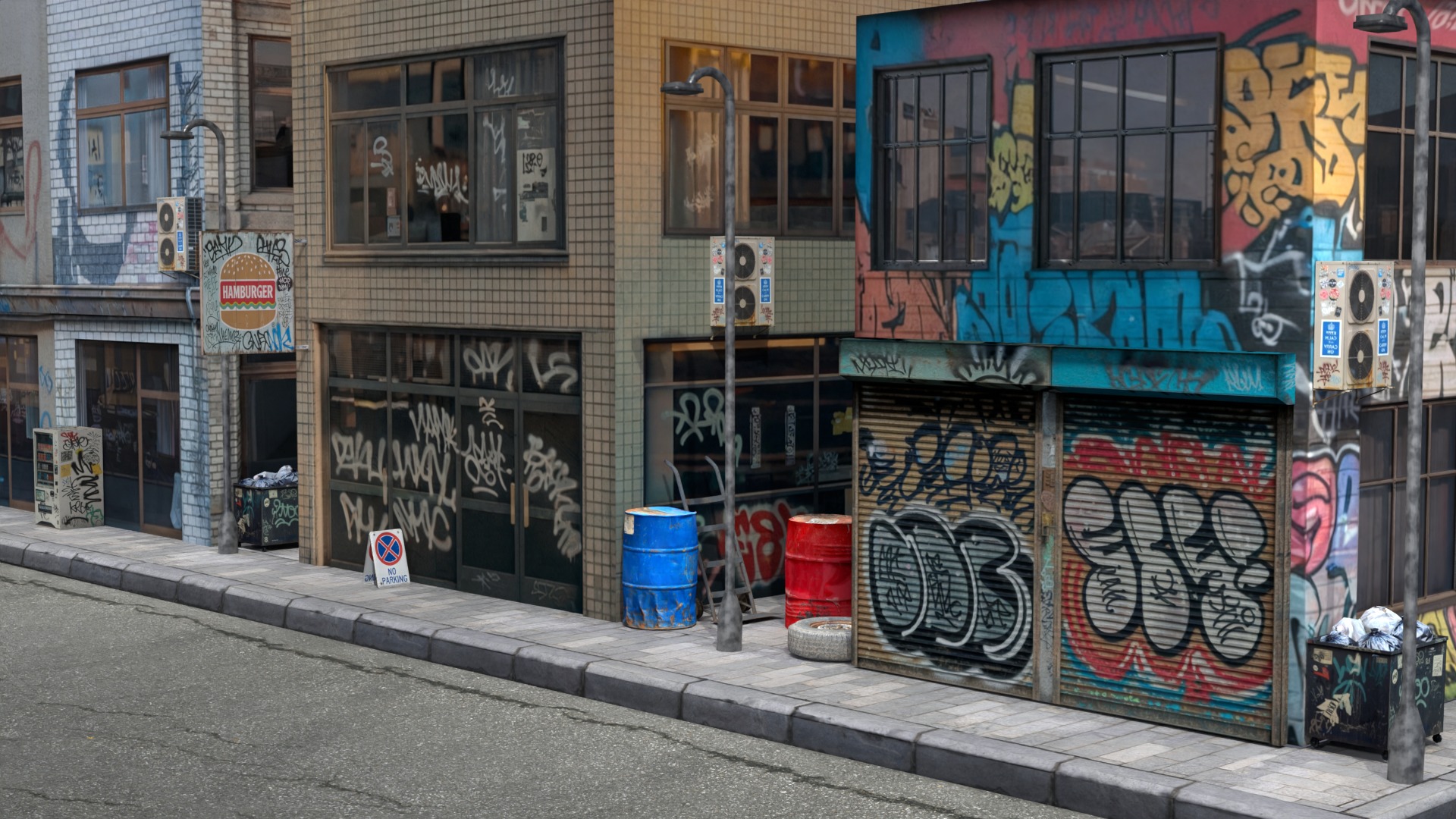 Street Scene Outerio Scene 3D 3D model_3