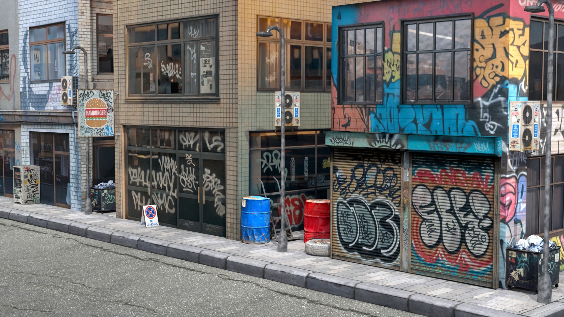 Street Scene Outerio Scene 3D 3D model_8