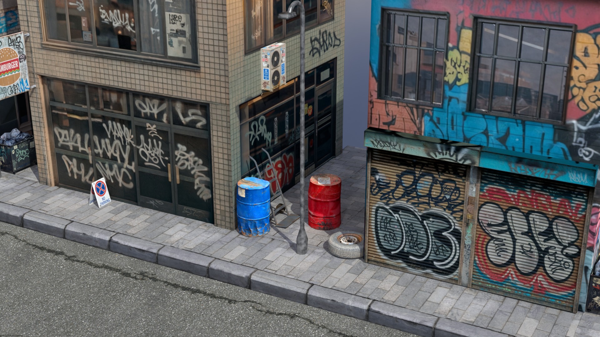 Street Scene Outerio Scene 3D 3D model_5