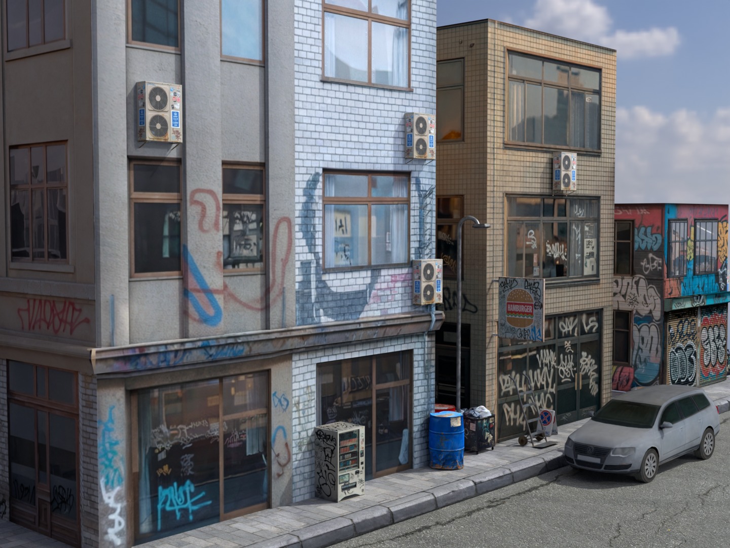 Street Scene Outerio Scene 3D 3D model_6