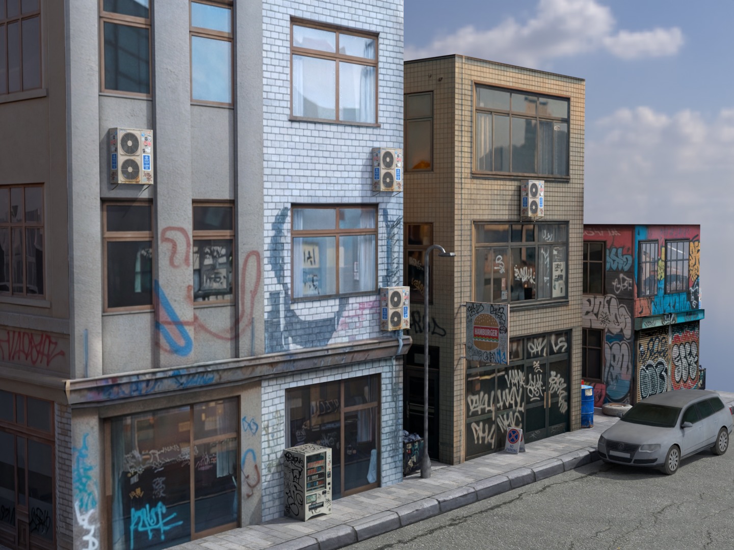 Street Scene Outerio Scene 3D 3D model_2