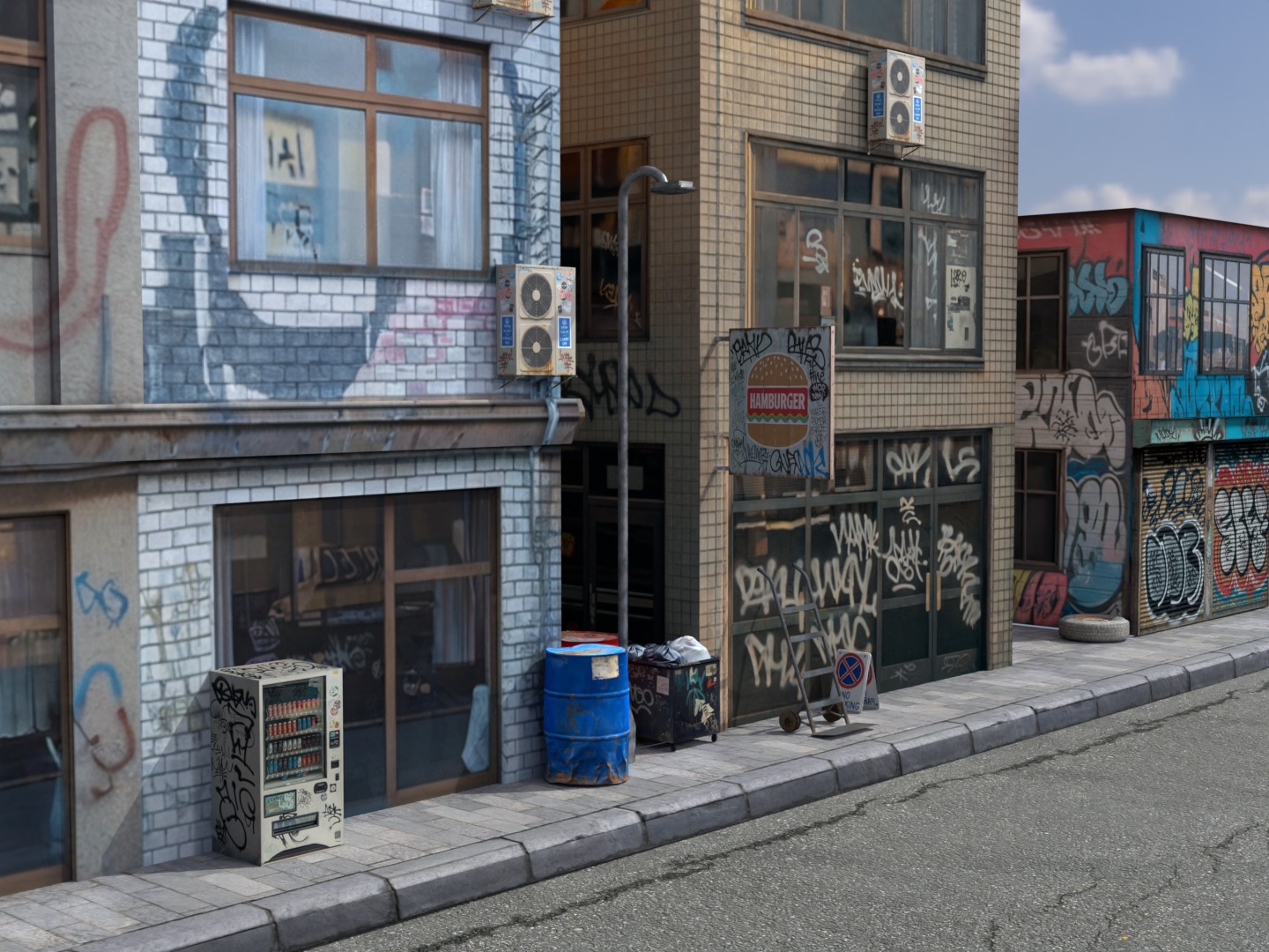 Street Scene Outerio Scene 3D 3D model_7
