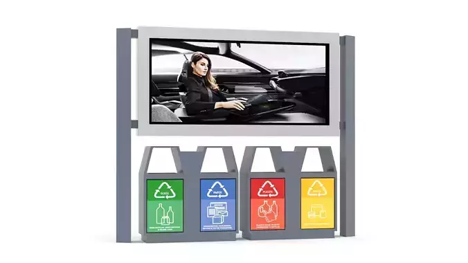 Trash Bin Led Light Box Free 3D model