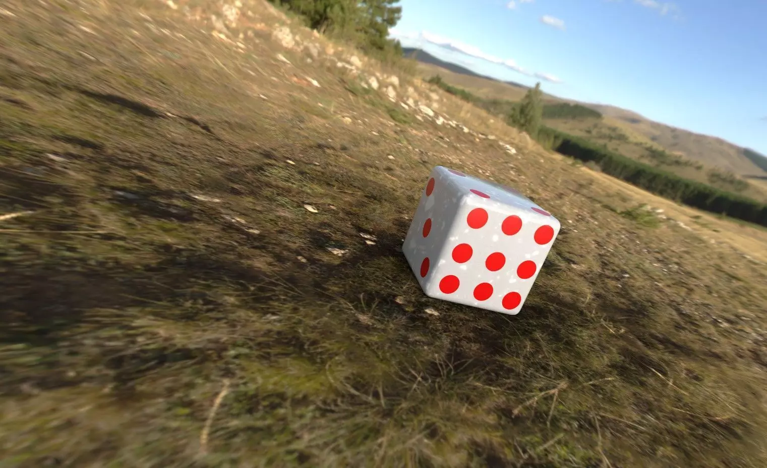 dise in low poly Low-poly 3D model