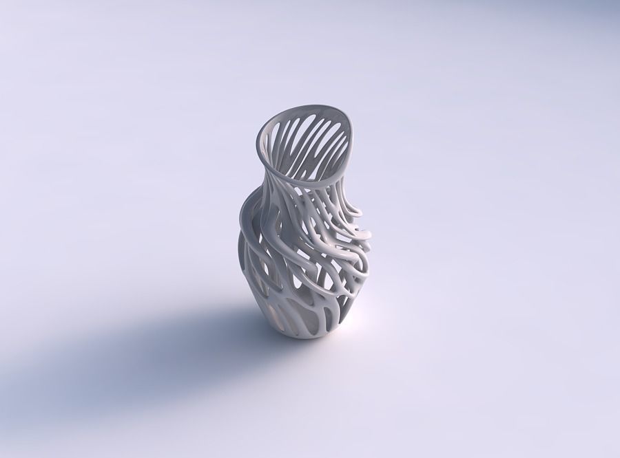 Vase wide with twisted branches pimp up top 3D print model_0