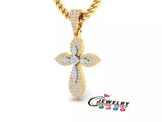 Custom Cross Diamond Pendant - Crucifixion Cross Necklace 