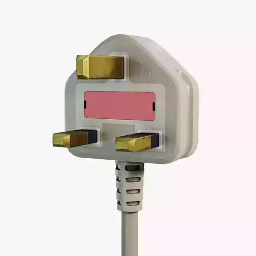 Power Cord Plug Type G Low-poly 3D model