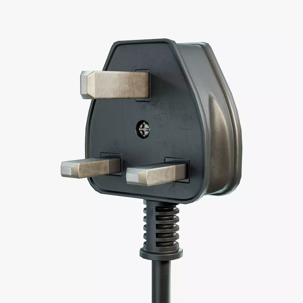 Electrical Plug Type G Low-poly 3D model