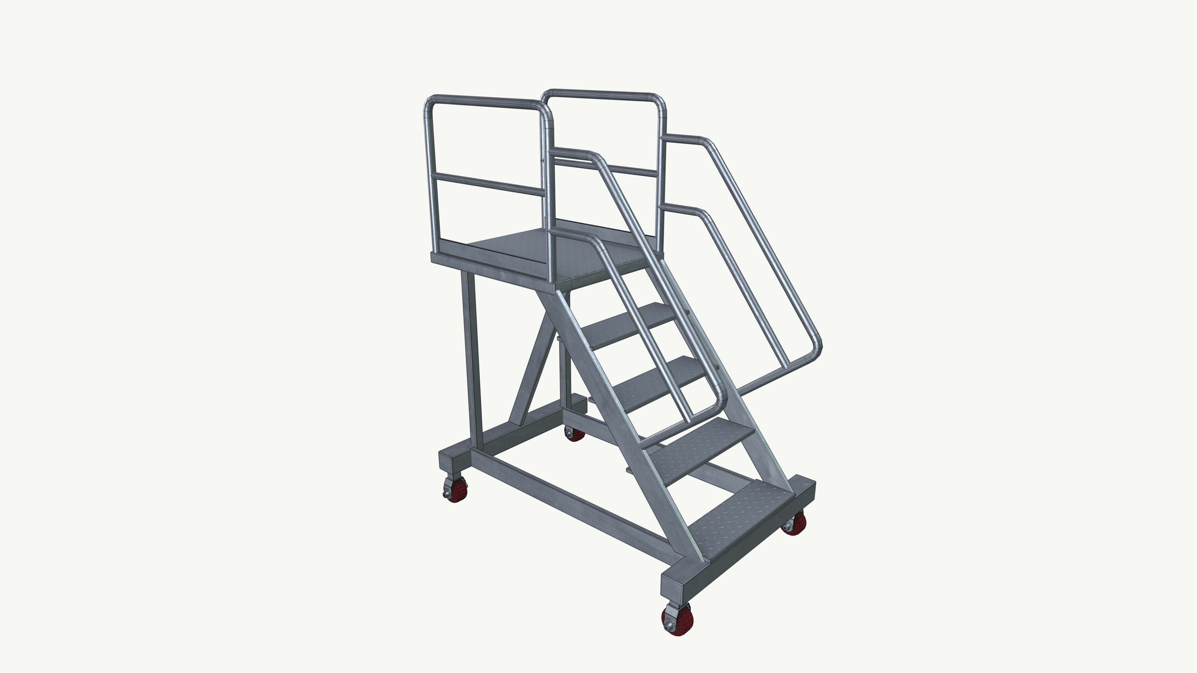 Ladder stand Low-poly 3D model_8