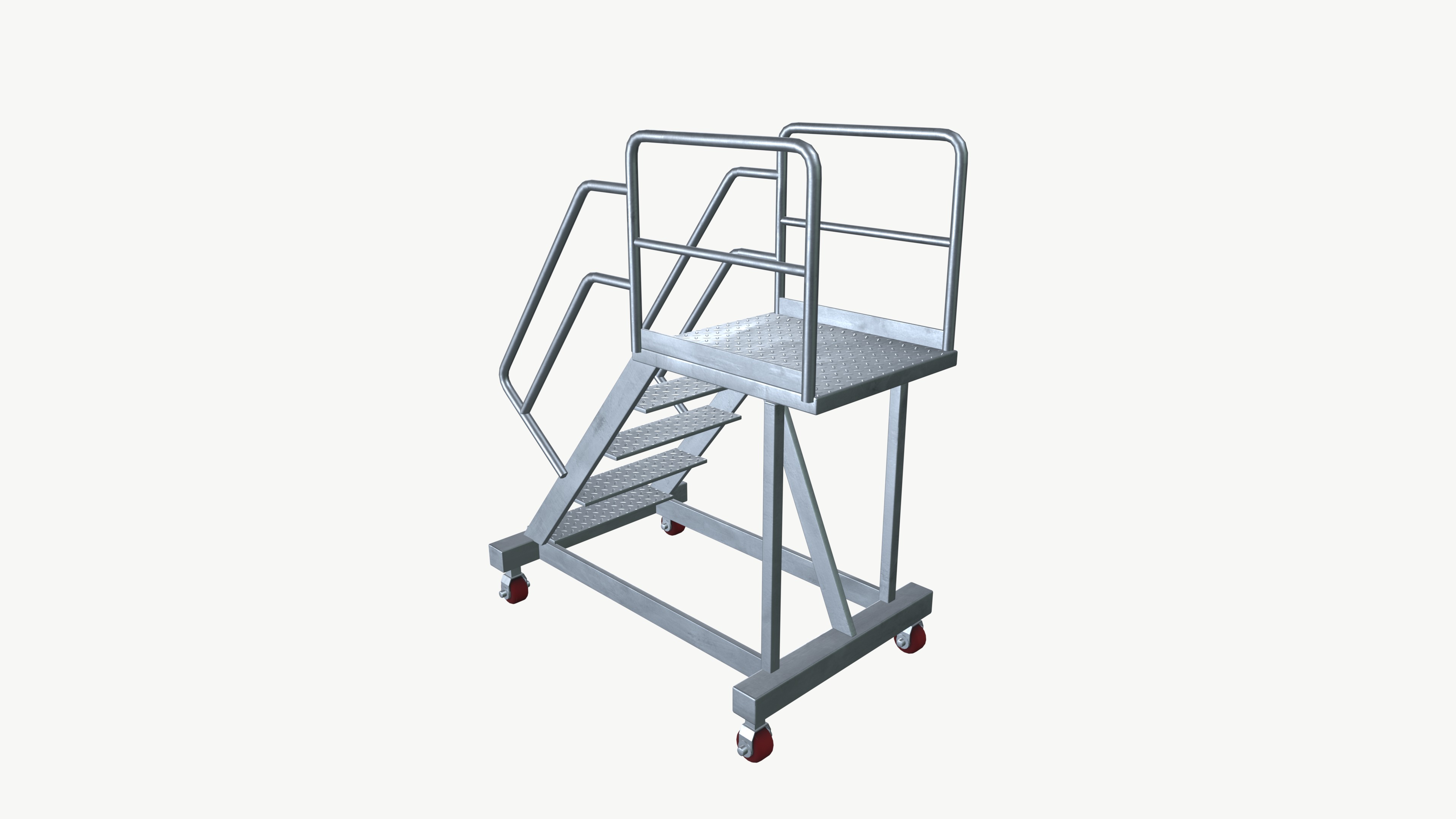 Ladder stand Low-poly 3D model_4