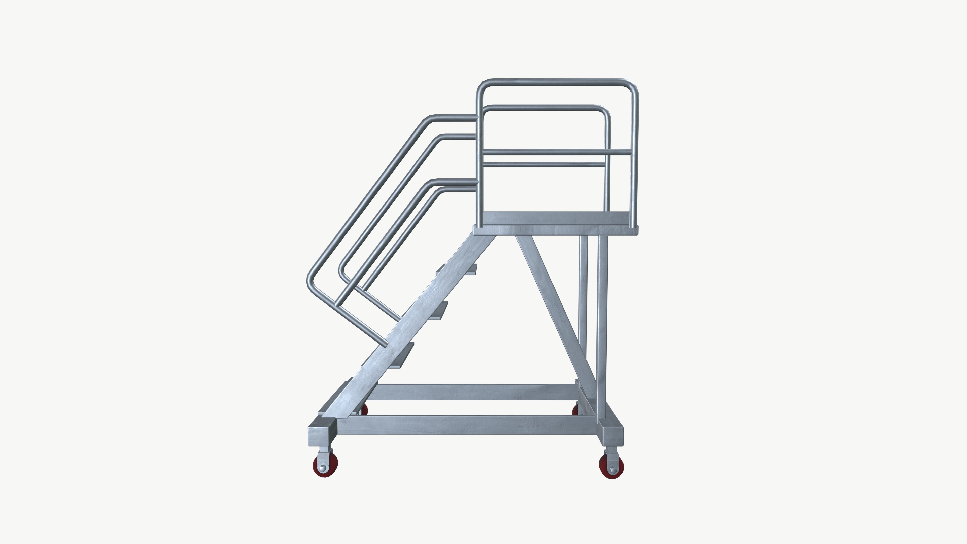 Ladder stand Low-poly 3D model_3
