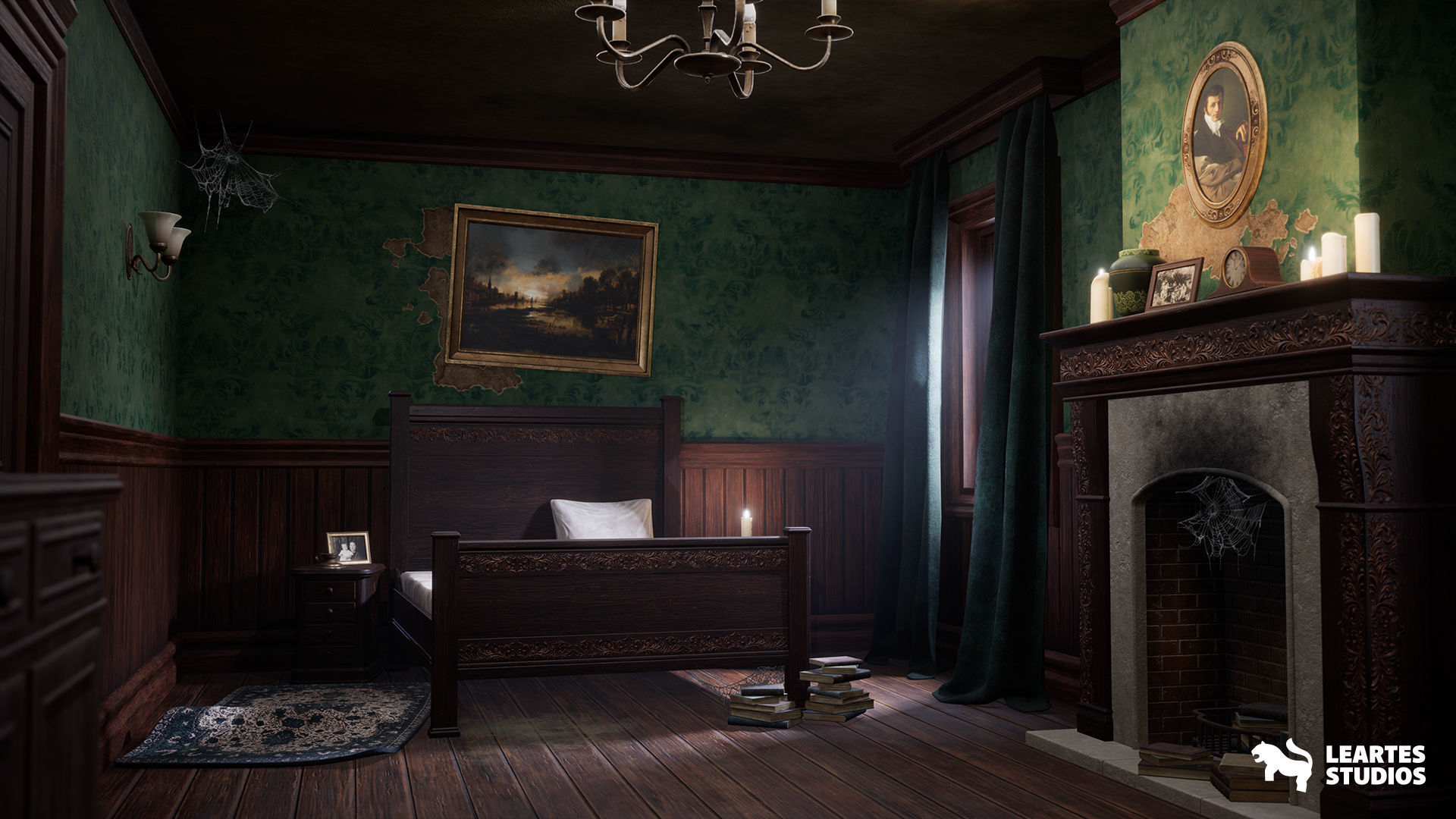 Horror Mansion Environment Low-poly 3D model_5