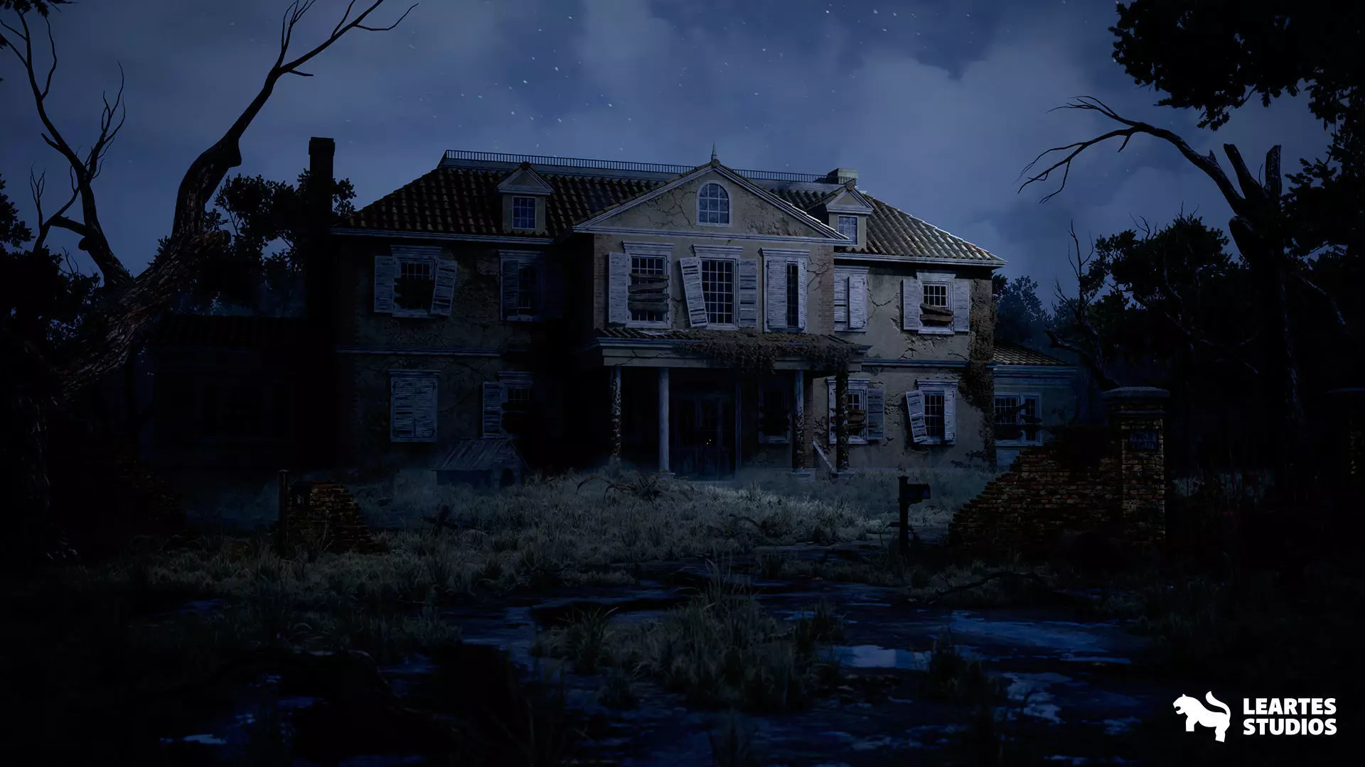 Horror Mansion Environment Low-poly 3D model_0