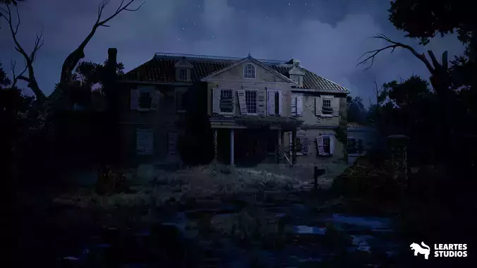 Horror Mansion Environment Low-poly 3D model