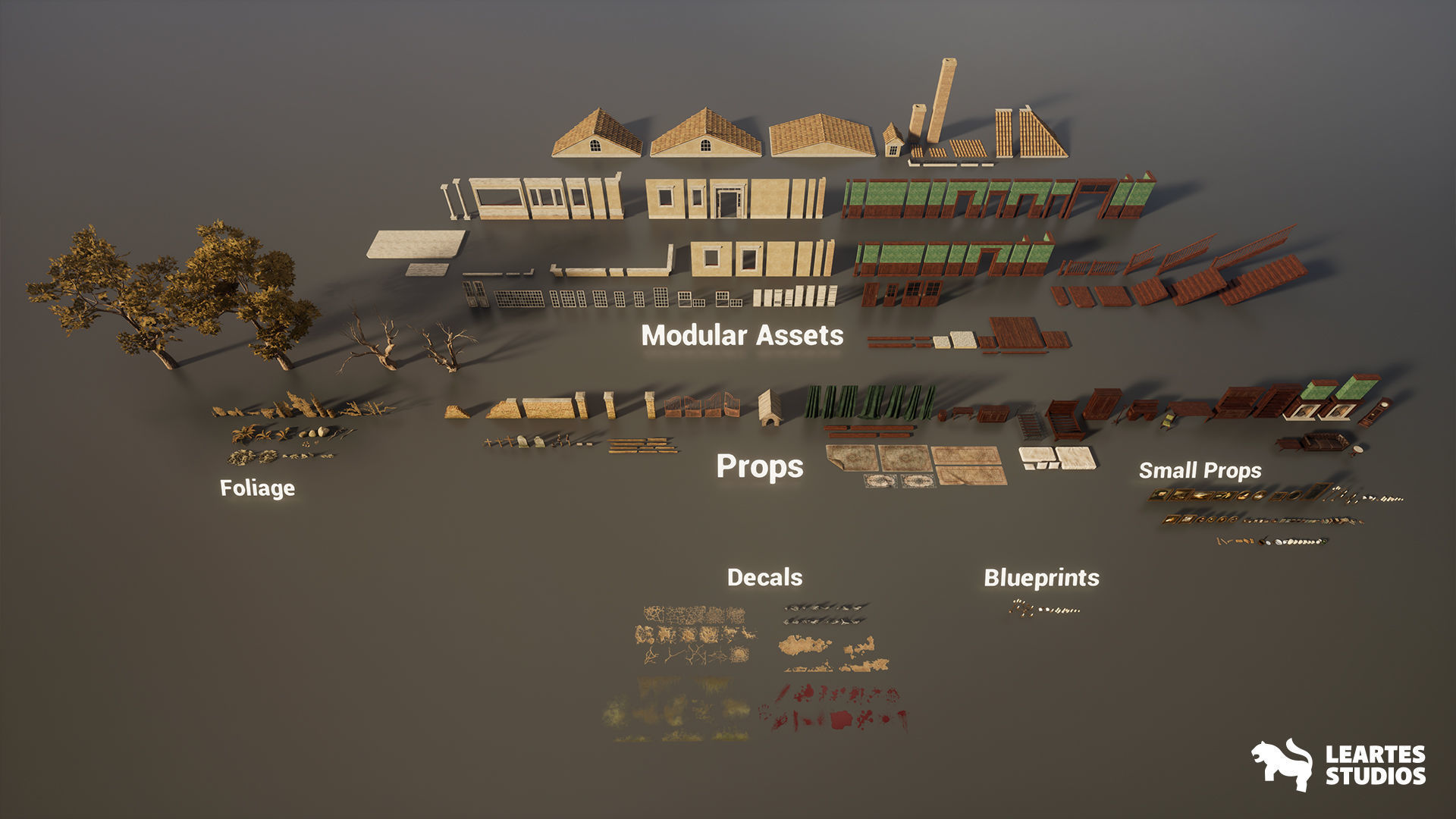 Horror Mansion Environment Low-poly 3D model_12