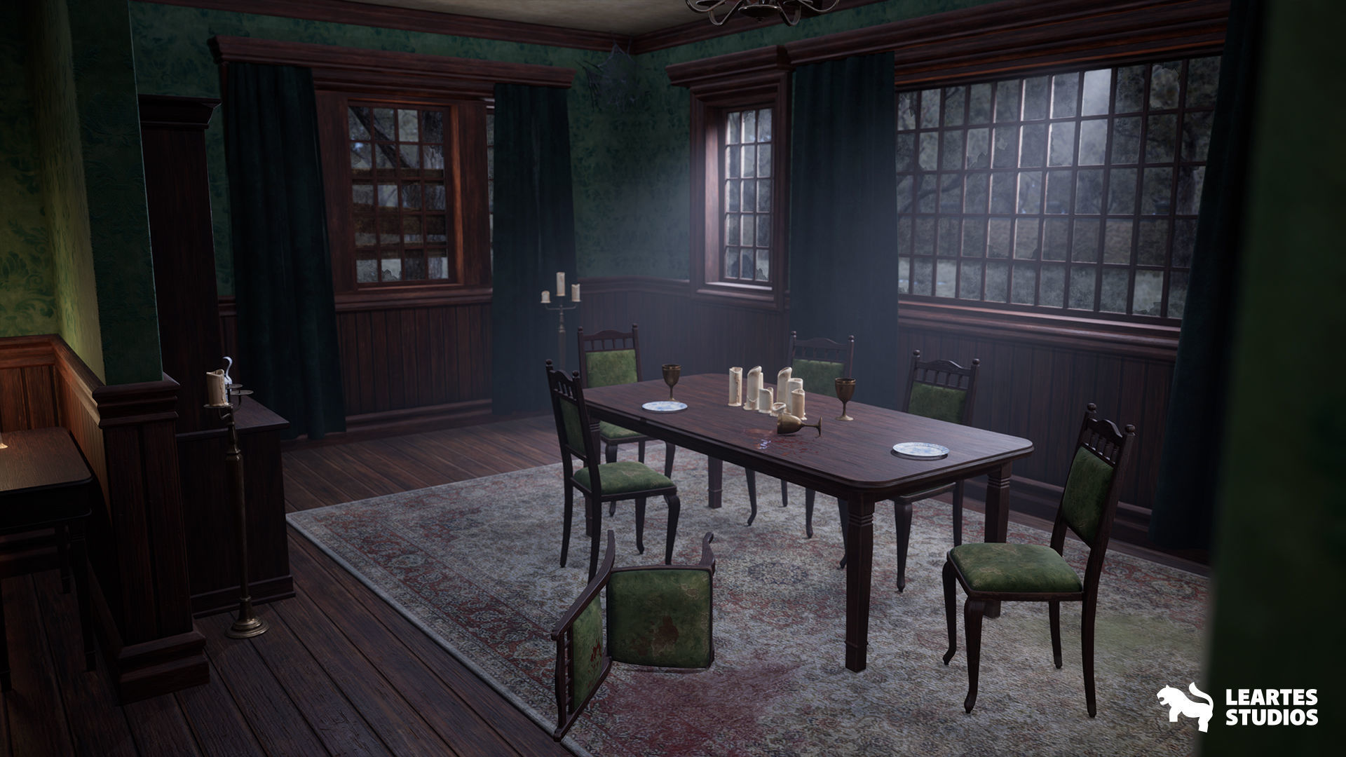 Horror Mansion Environment Low-poly 3D model_8