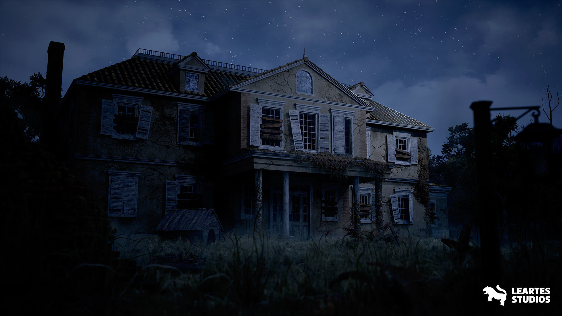Horror Mansion Environment Low-poly 3D model_2