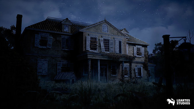 Horror Mansion Environment Low-poly 3D model 2